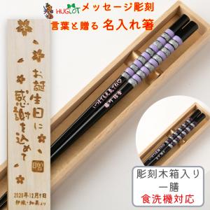 食洗 とんぼ玉 すみれ 木箱 入り 一膳 人気 紫 キラキラ おしゃれ 名入れ 箸 古希 名前入り お箸 食洗機対応 プレゼント 男性 女性 お祝い 誕生日 縁起 ギフト