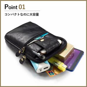 PUレザースマホポーチ ウエストポーチ ポシェ...の詳細画像4