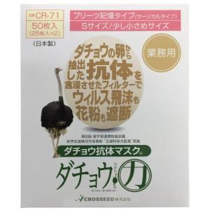 ダチョウ抗体マスク 　日本製　不織布　プリーツタイプ Sサイズ 50枚入　長時間　形状記憶　通気性　感染症対策　ウィルス　小さめ　送料無料
