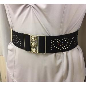 ゴムベルト　太いベルト 太ベルト 5ｃｍ　フォークダンス　ゴムベルト　スワロフスキーとストーン 太いベルト 太ベルト 日本製 メール便送料無料