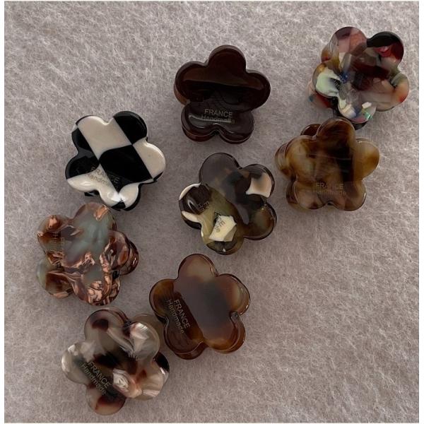 送料無料 ミニ バンスクリップ ヘアクリップ  ヘアクリップ  フラワー 小さめ ヘアピン 髪留め ...