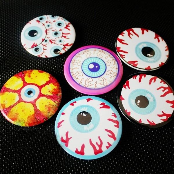 缶バッジ ライブ 目玉 ロック パンク エモ emo ゆめかわいい やみかわいい バッジ ブローチ ...