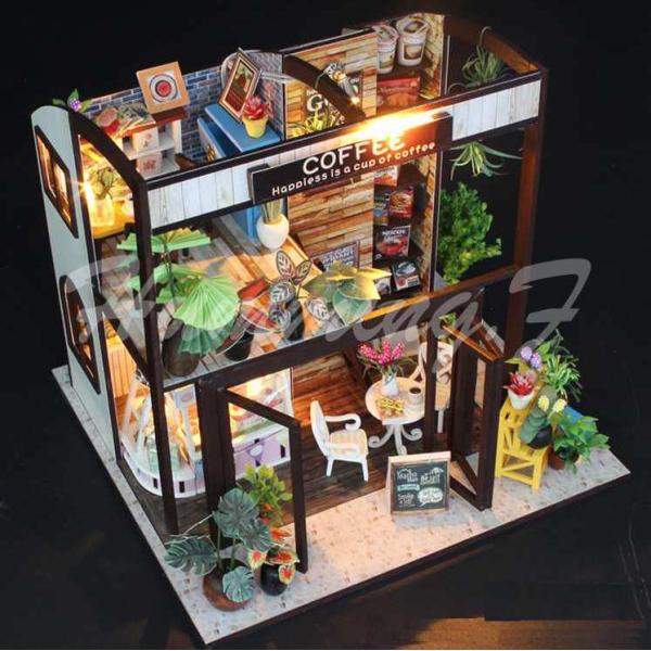 ドールハウス キット コーヒーショップ コーヒーハウス 珈琲 お店 ドールハウスキット 手作り 木製...