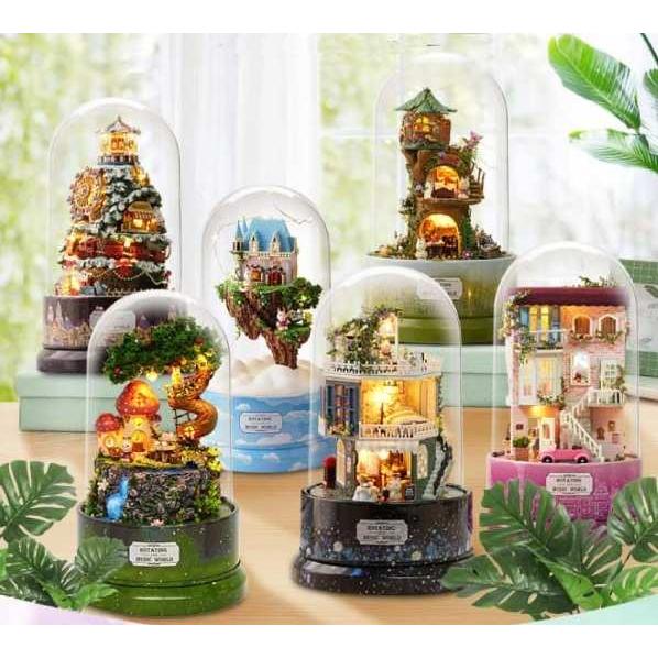 ドールハウス キット 手作り 子供 ミニチュア ドールハウスキット 手作り 木製 ミニチュア オルゴ...