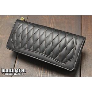 ロング レザーウォレット046 ダイヤモンドステッチウォレット