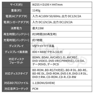 ポータブルdvdプレーヤー ブルーレイ 9イン...の詳細画像5