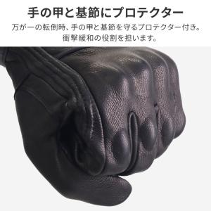 バイクグローブ 夏用 レザー 冬用 革 スマホ...の詳細画像2