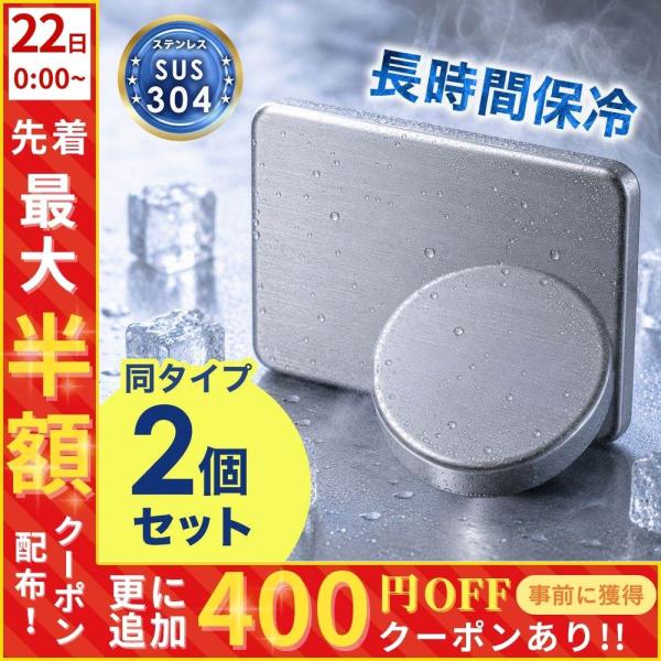 保冷剤 ステンレス アイスパック ステンレス製 2個セット 冷蔵冷凍対応 熱中症対策 アウトドア キ...