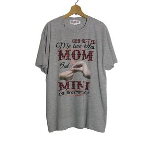 Tシャツ 新品 プリントTシャツ デッドストック メンズ Lサイズ ティーシャツ グレー MOM and MIMI｜hurugiyaretro