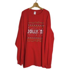 新品 大きいサイズ ロングスリーブ プリント Tシャツ メンズ 4XL GILDAN 赤色 ティーシャツ JOLLY AF｜hurugiyaretro