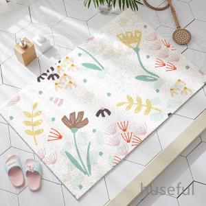 お風呂マット 浴室内マット フラワーのイラスト ナチュラル 滑り止め付き かわいい シャワールーム 吸水 おしゃれ 足ふきマット 洗える バスマット Bタイプ Hsfl Huseful 通販 Yahoo ショッピング