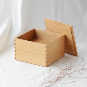 松屋漆器店 白木塗 タモ 6寸 三段 重箱 18×18 弁当箱 3段 おせち 行楽