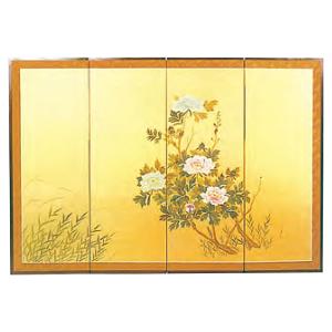 法人様限定 演漆 衝立 屏風 牡丹