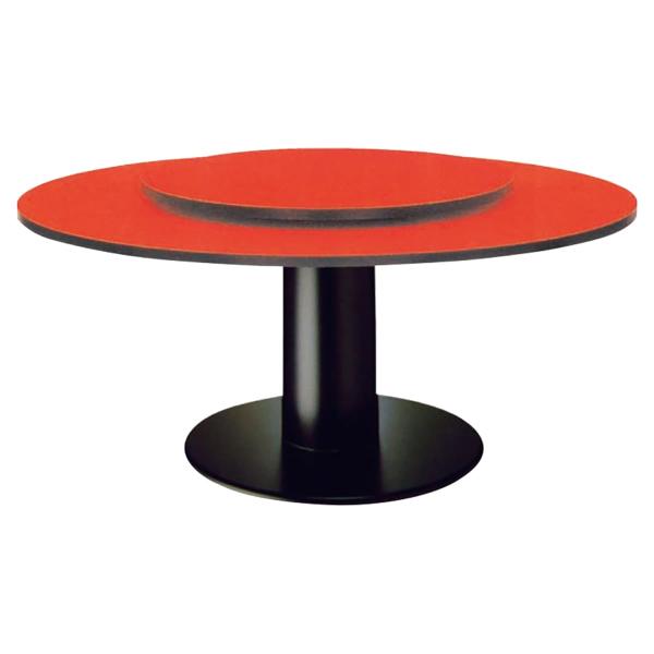 法人様限定 演漆 ダイニングテーブル 中華 円型テーブル （スチール脚） 回転盤付