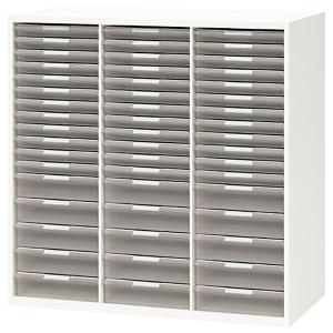 法人様限定 ナイキ（NAIKI） オフィス家具 キャビネット CW-0909BLC-W A4用 3列・浅型12段・深型5段 下置用