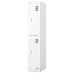 法人様限定 ナイキ（NAIKI） オフィス家具 ロッカー LK12MP-W 2人用 プッシュボタン錠タイプ