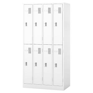 法人様限定 ナイキ（NAIKI） オフィス家具 ロッカー LK8NP-W 8人用 プッシュボタン錠タイプ