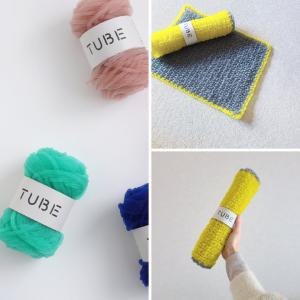 編み物 キット hus: TUBEで編むピクニックおざぶ(編み図付き)｜husyshop