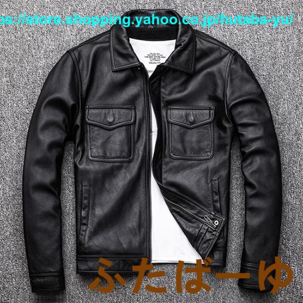 牛革 ライダースー　ジャケット メンズ 本革 ダウンコート 中綿コートダブルライダースジャケット シ...