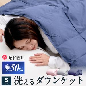 西川 洗える ダウンケット 0.25kg シングル昭和西川 羽毛肌掛け 羽毛50% 肌布団 ダウン ケット 夏掛け シングル 羽毛布団