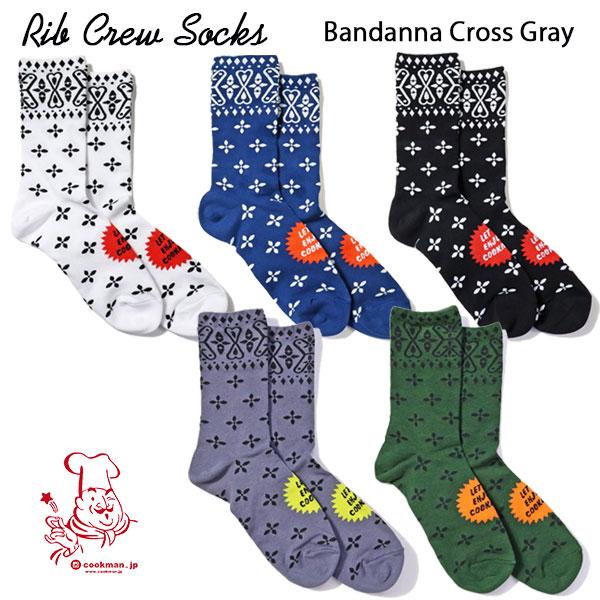 Rib Crew Socks Bandanna Cross リブクローソックス バンダナクロス 全5...