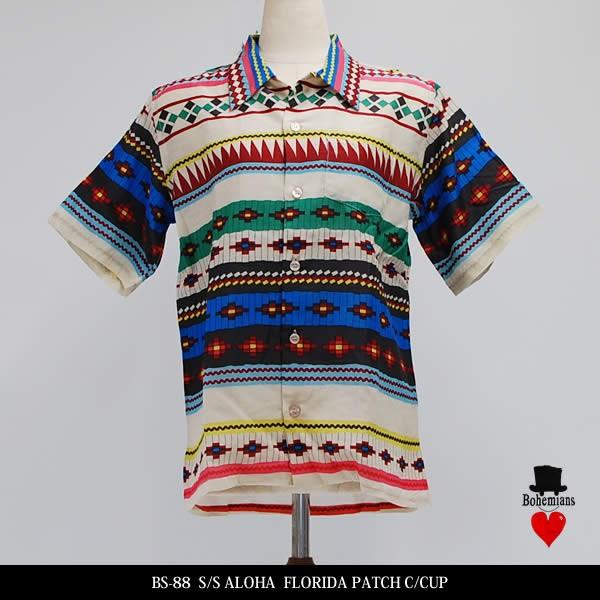 BOHEMIANS ボヘミアンズ FLORIDA PATCH C/CUP S/S ALOHA SHI...