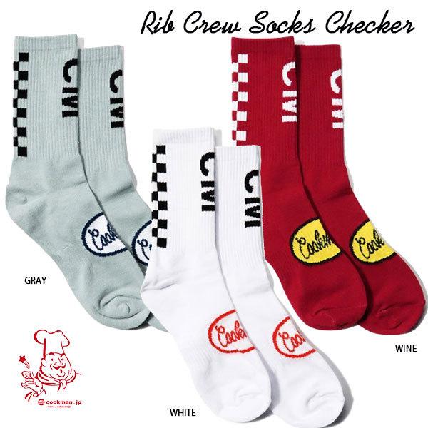 Rib Crew Socks Checker リブクローソックス チェッカー 全3色 靴下 フリーサ...