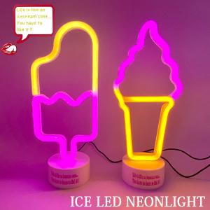 ICE LED NEON LIGHT アイスLEDネオンライト 全2種類 レトロ 80’ｓ ネオンサイン オブジェ 乾電池 USB インストゥルメンタル｜hutte