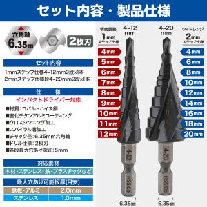 [ネセクト] ステップドリル 2枚刃 4-12...の詳細画像5