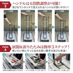 [ネセクト]折りたたみ式台車 ストッパー付き静...の詳細画像3
