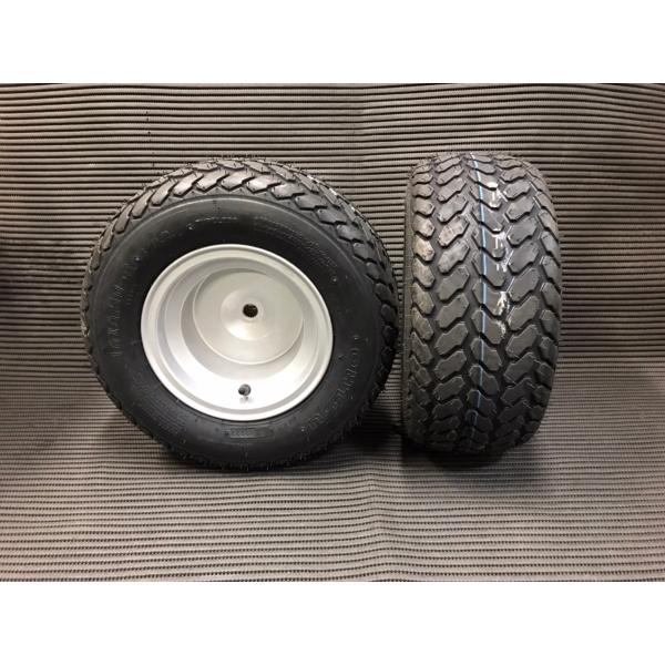 4ストブレーキドラム一体型アルミホイールタイヤ２本セット OHTSU１６／６.５−８ A520・シル...