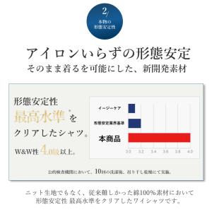 ノーアイロンで着られる ワイシャツ 綿100%...の詳細画像3