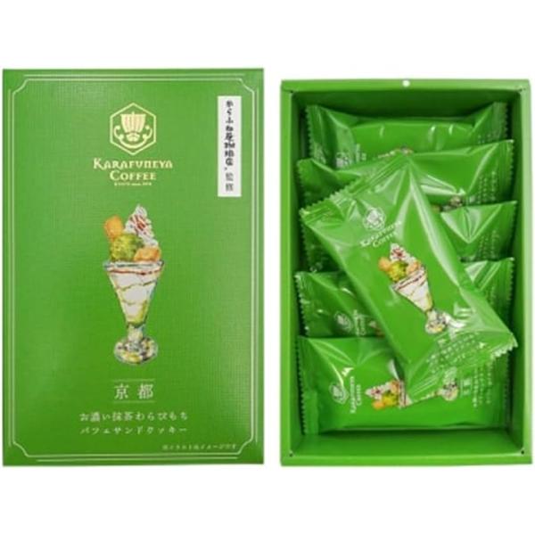 京都限定 からふね屋 珈琲 お濃い 抹茶 わらびもち パフェサンドクッキー ６枚入り　お土産 手土産...