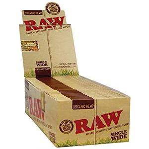 RAW ロー 手巻き用オーガニックヘンプ、ローリングペーパーシングル70mm シャグ 喫煙具 (１箱)｜hy-box