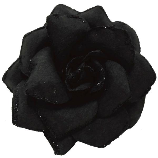 コサージュ マットカラー ラメ付き 華やか ブラック 8q-07 無地 フォーマル レディース 卒業...