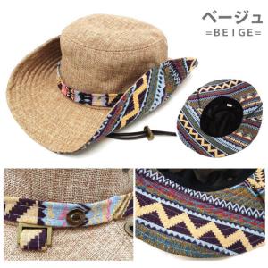 サファリハット チロリアン柄 帽子 2WAY ...の詳細画像4