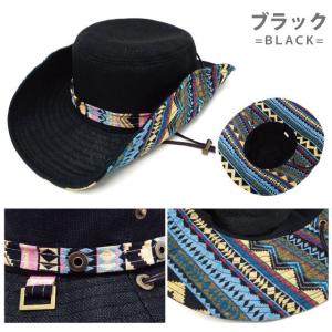サファリハット チロリアン柄 帽子 2WAY ...の詳細画像5