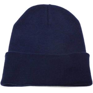 アクリル ニットキャップ 秋冬 ブラック 黒 帽子 無地 ニット帽