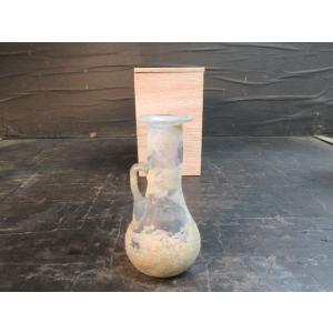 加藤舜陶 灰釉 彫文 壷 花瓶 花器 花入 花生 共箱 陶器 陶芸 作家