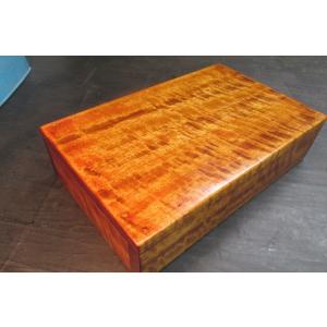 タモ玉杢一部木肌付きくり抜き拭き漆飾り箱 硯箱 木製 銘木 文箱 手許 