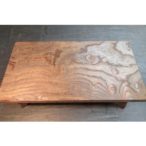 縞黒檀一枚板杢板拭き漆飾り台：b 木製 飾り台 脚付き 一枚板 木製