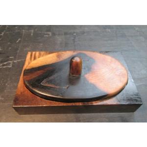 楓ちぢみ杢拭き漆飾り箱 硯箱 木製 一枚板 銘木 文箱 手許箱 美しい杢