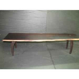 黒柿　飾り台　花台 黒柿輪切り牡丹杢ポリウレタン仕上げ漆塗り飾り台 木製 飾り台 脚付き