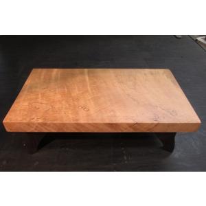 縞黒檀一枚板杢板拭き漆飾り台：b 木製 飾り台 脚付き 一枚板 木製