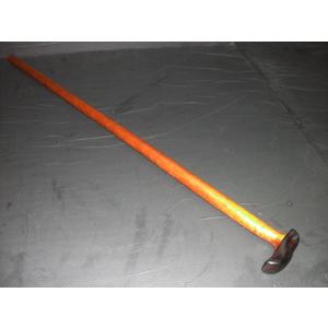 紫檀（ブラックウッド）拭き漆グリップ彫り出しステッキ 銘木 木製杖