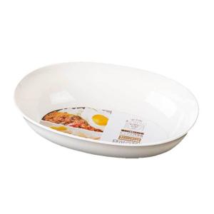 レンジだ円深皿　白
