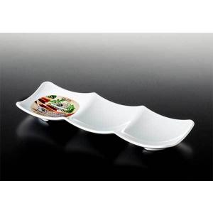 モルン 三連 角皿 ホワイトの詳細画像1