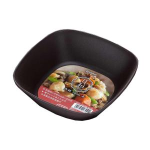 四角 おしゃれ お皿 木製風 木目 レンジ対応 乾燥機対応 食洗機対応 日和シリーズ 角鉢 16cm 茶