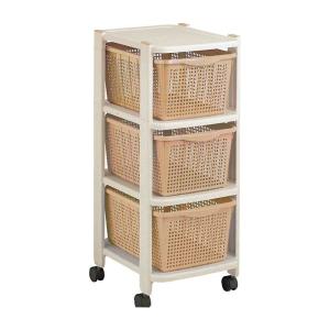 不動技研 ニュークローゼットラック 3D ハイグレー/ベージュ