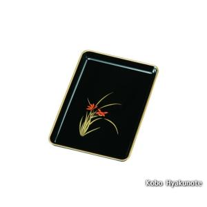 切手盆(越前塗)木製 漆塗り 漆器 蒔絵(松竹梅鶴亀) 9号(9寸)横